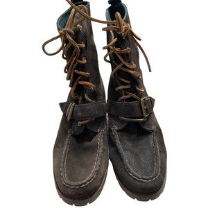 Men’s Ralph Lauren Polo Ranger Brown Suede Boots Shoes Distressed 8D Style 14557